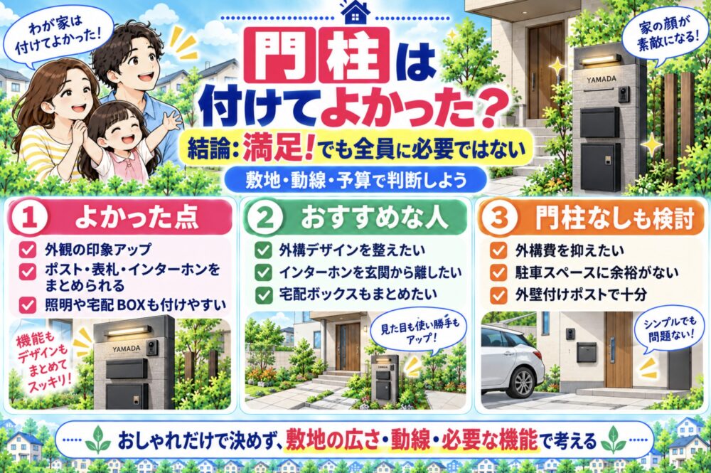 結論|私は門柱を設置してよかった!ただし全員に必要ではない