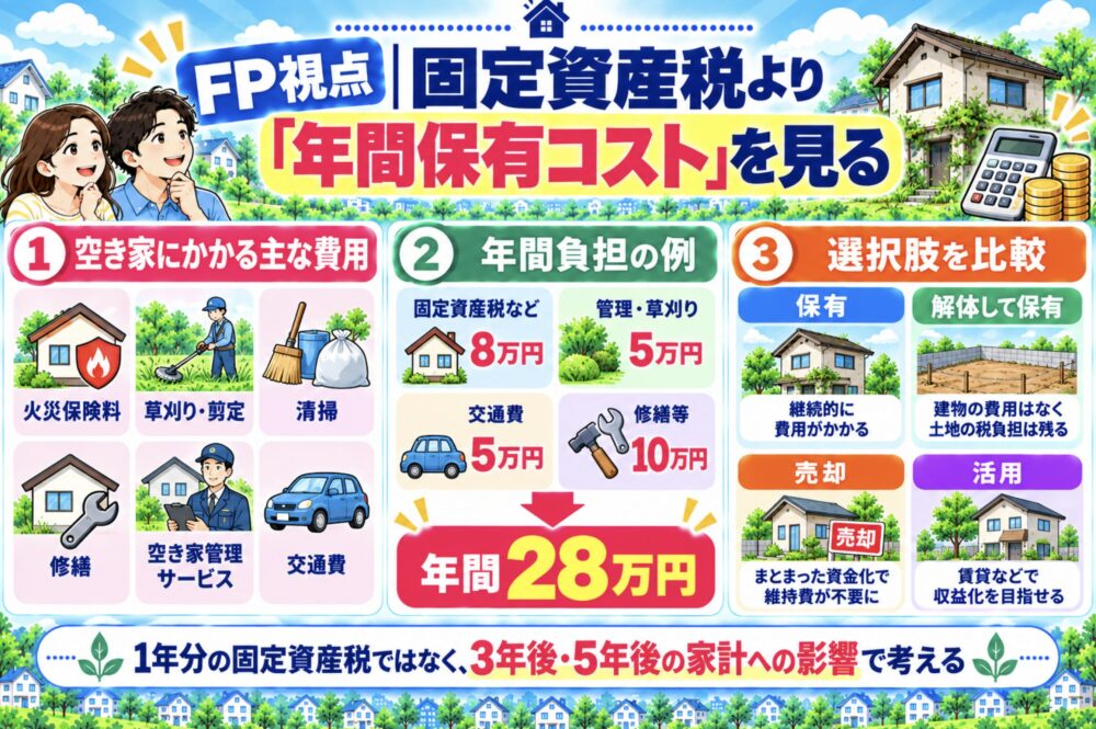空き家　固定資産税より「年間保有コスト」を見る