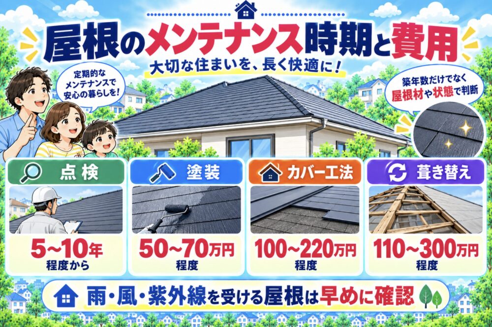 屋根のメンテナンス時期と費用