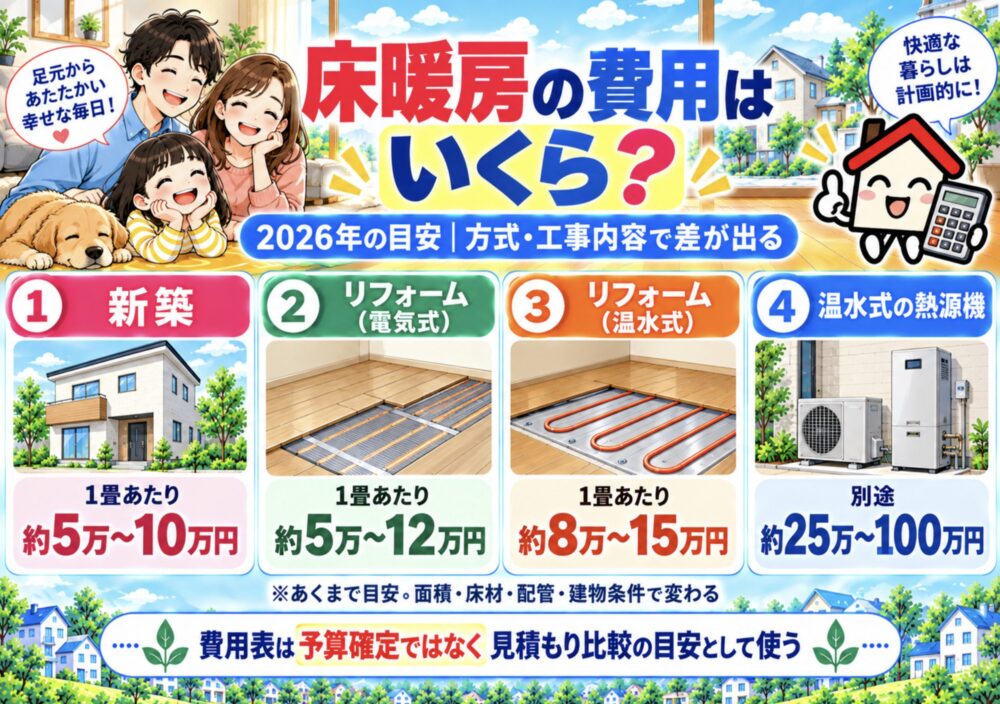 床暖房の費用はいくら？2026年の目安