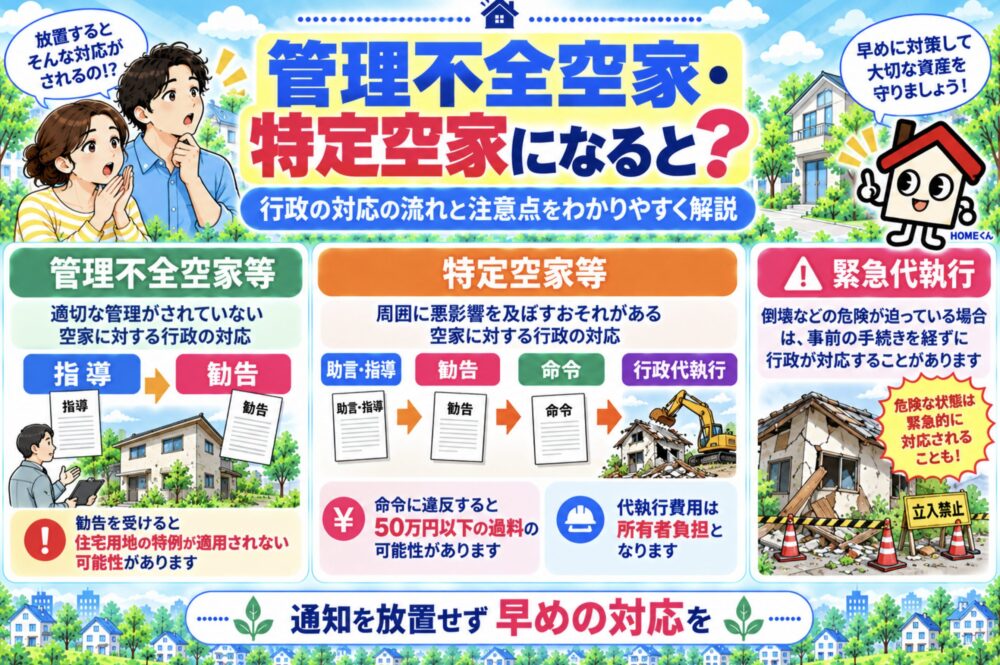 管理不全空家・特定空家になると行政から何をされる?