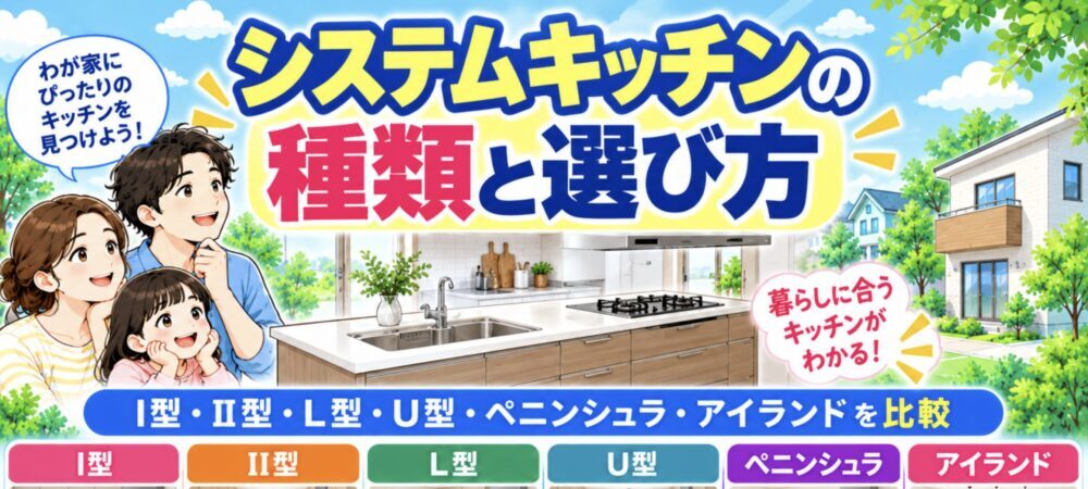 システムキッチンの種類と選び方｜I型・L型・アイランドなどを比較
