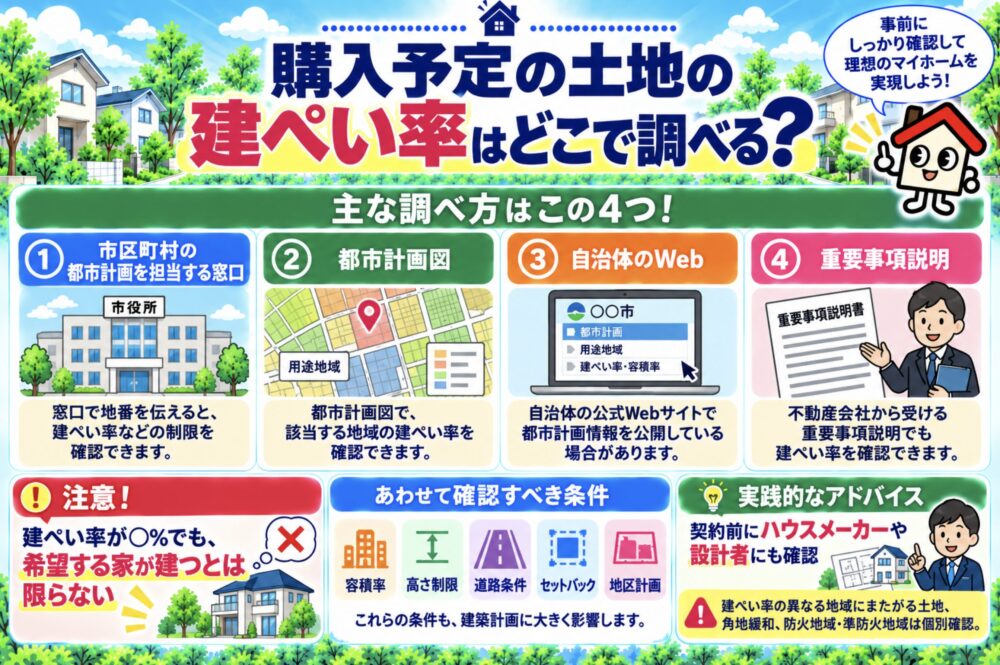 購入予定の土地の建ぺい率はどこで調べる？