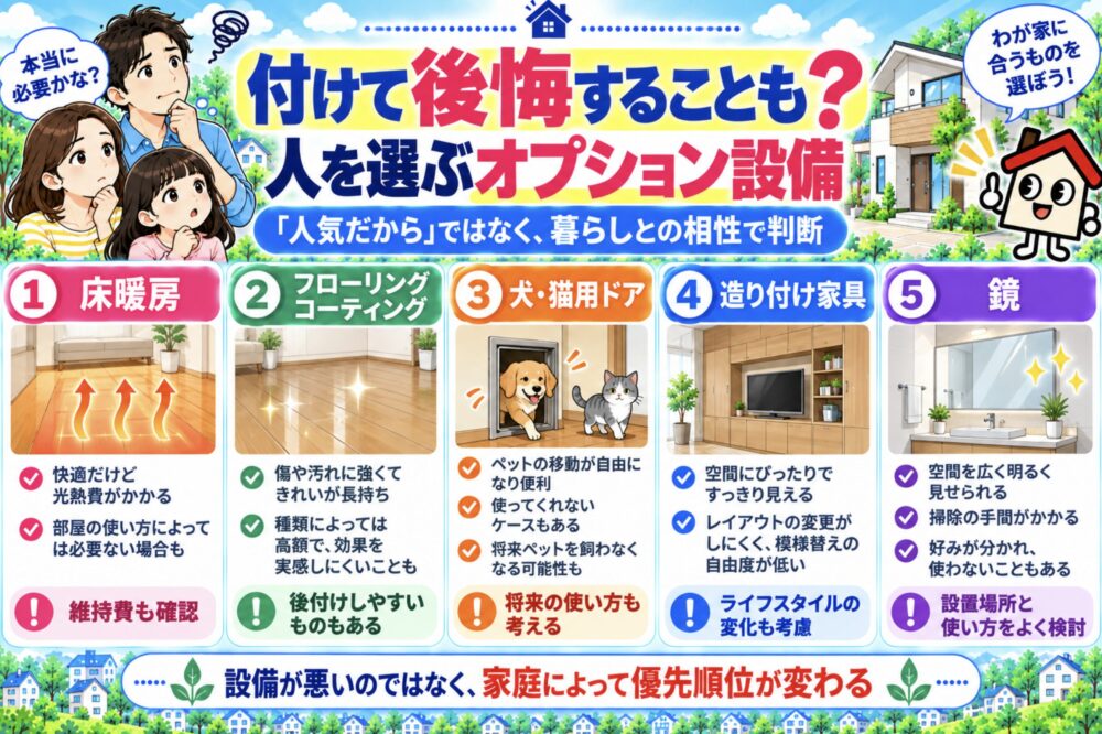 付けて後悔することも？人を選ぶオプション設備