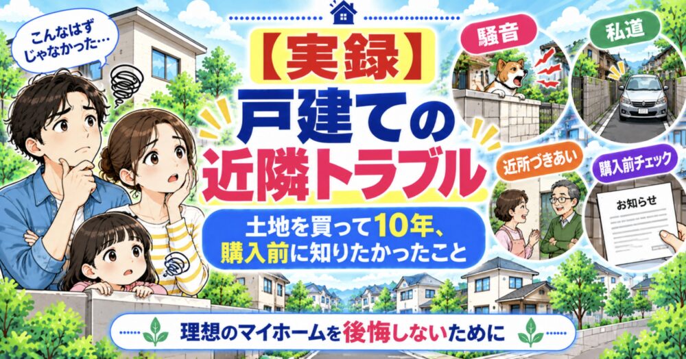 【実録】戸建ての近隣トラブル｜土地を買って10年、購入前に知りたかったこと