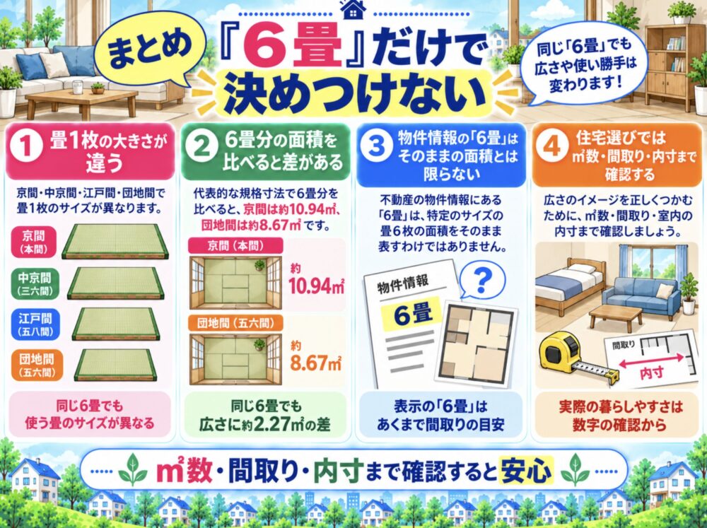 まとめ｜「6畳」の数字だけで部屋の広さを決めつけない