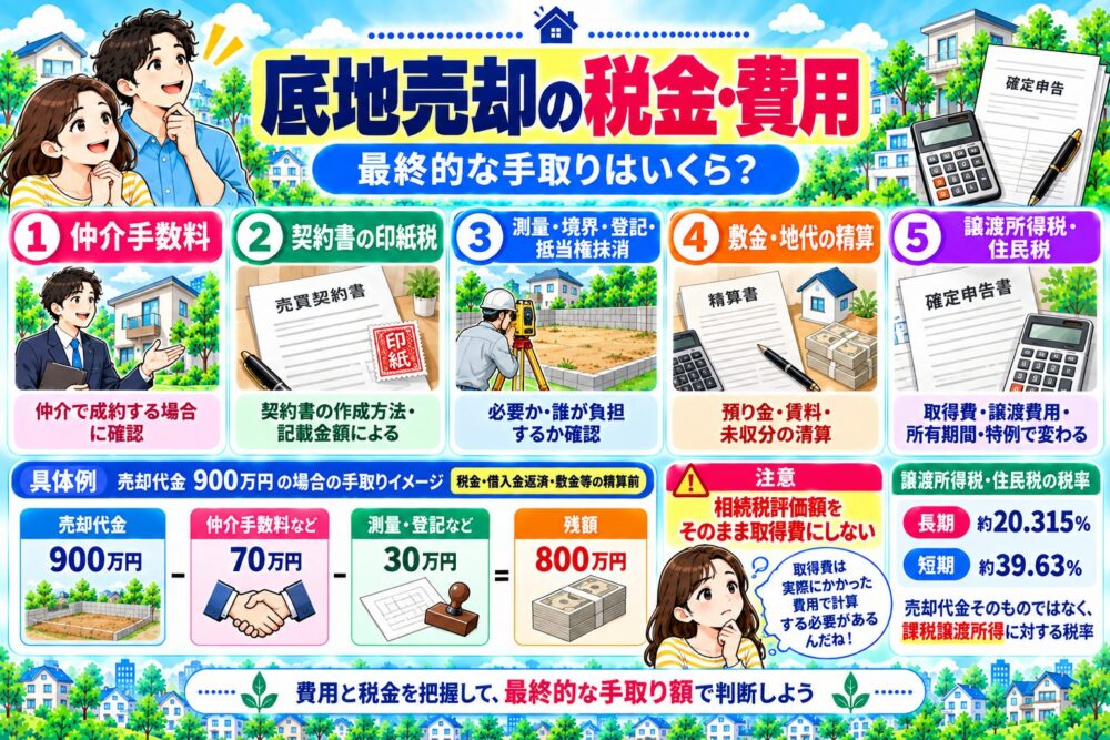 底地売却の税金・費用｜最終的な手取りはいくら？