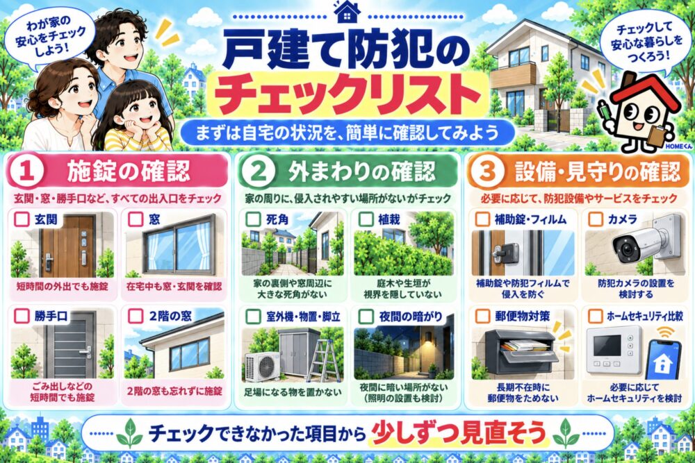 戸建て防犯のチェックリスト