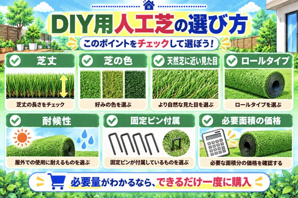 DIYする人工芝を選ぶときに確認したポイント