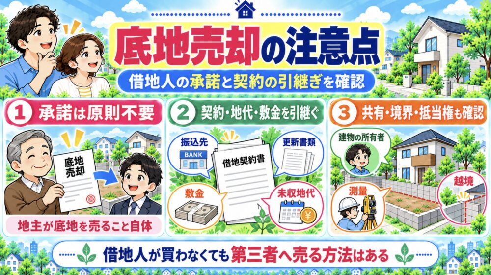 底地売却の注意点｜借地人の承諾と契約の引継ぎ