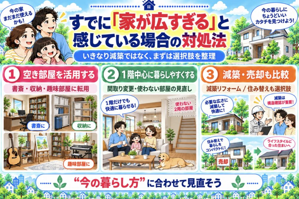 すでに「家が広すぎる」と感じている場合の対処法