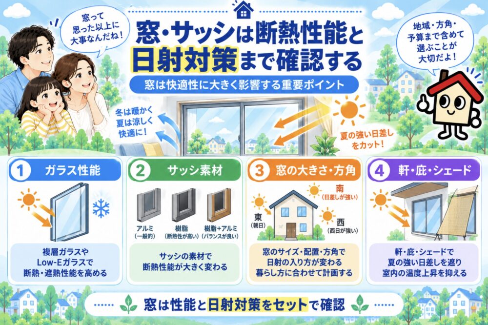 4．窓・サッシは断熱性能と日射対策まで確認する