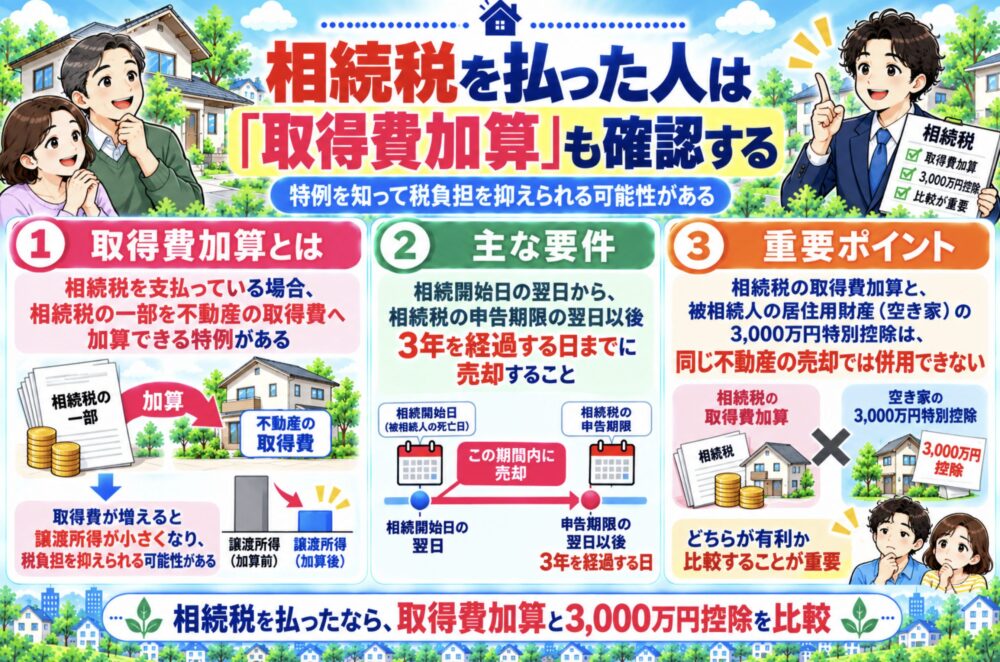 相続税を払った人は「取得費加算」も確認する