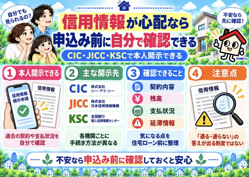 信用情報が心配なら申込み前に自分で確認できる