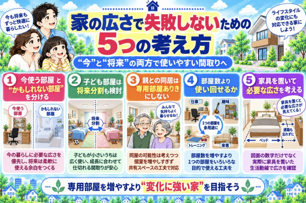 家の広さで失敗しないための5つの考え方