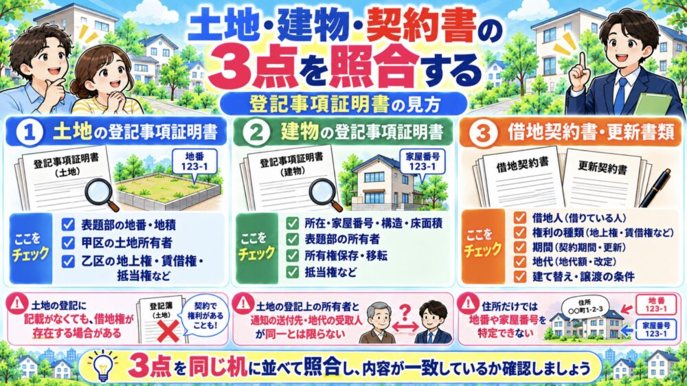 土地・建物・契約書の3点を照合する｜登記事項証明書の見方