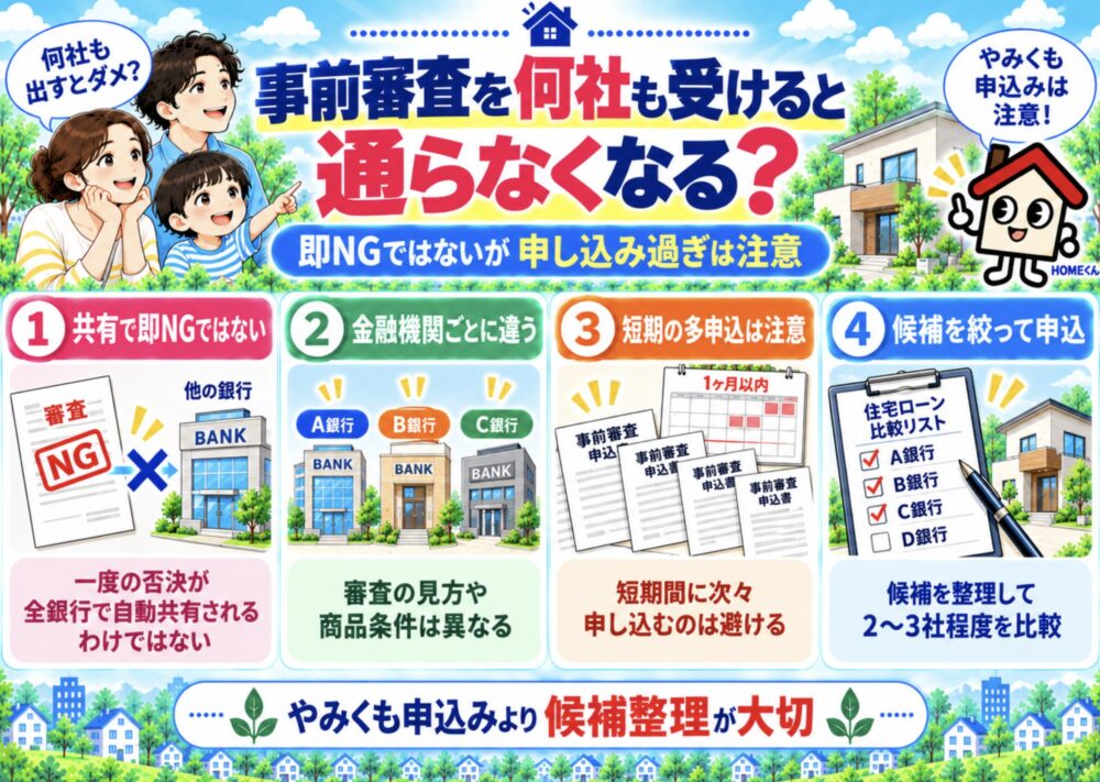 事前審査を何社も受けると住宅ローンに通らなくなる？