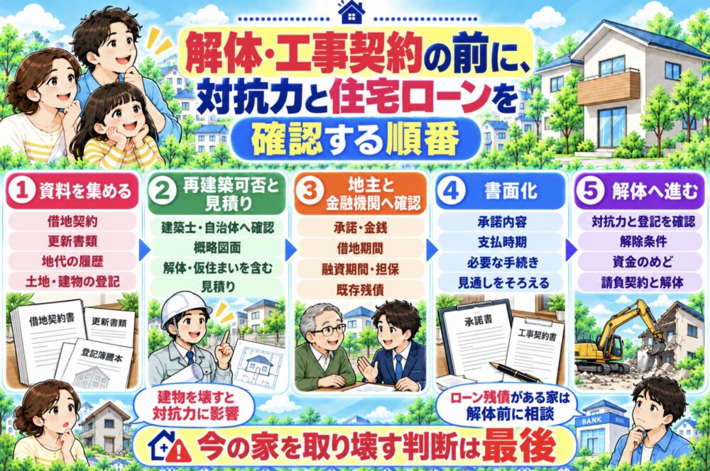 解体・工事契約の前に、対抗力と住宅ローンを確認する順番