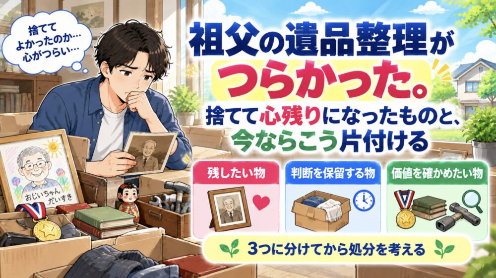 祖父の遺品整理がつらかった。捨てて心残りになったものと、今ならこう片付ける