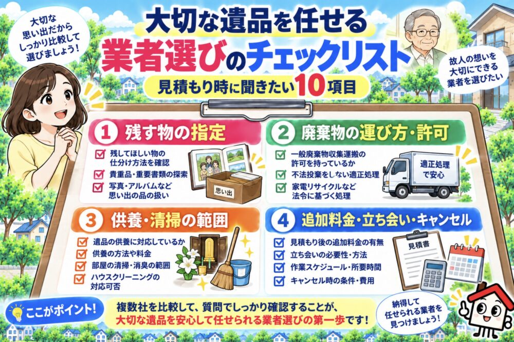 大切な遺品を任せる業者を選ぶときのチェックリスト