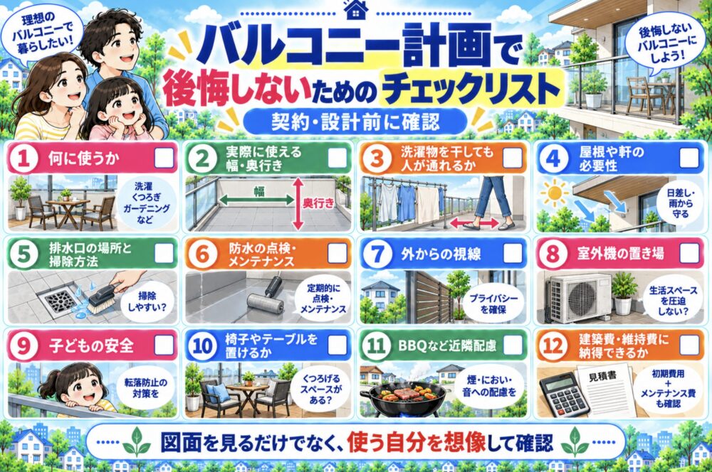 バルコニー計画で後悔しないためのチェックリスト