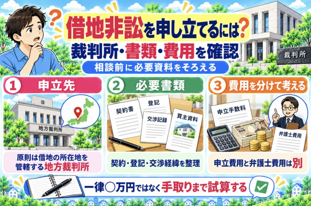 借地非訟を申し立てるには？裁判所・書類・費用を確認
