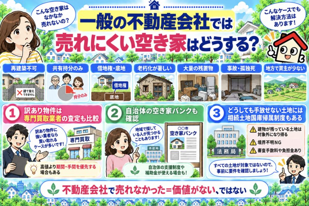 一般の不動産会社では売れにくい空き家はどうする?