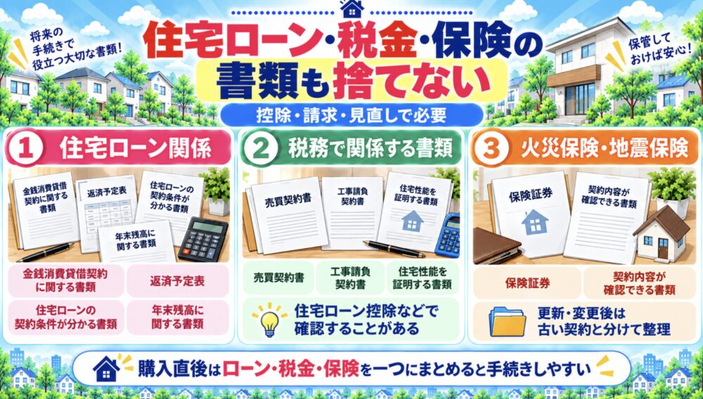 住宅ローン・税金・保険の書類も捨てない
