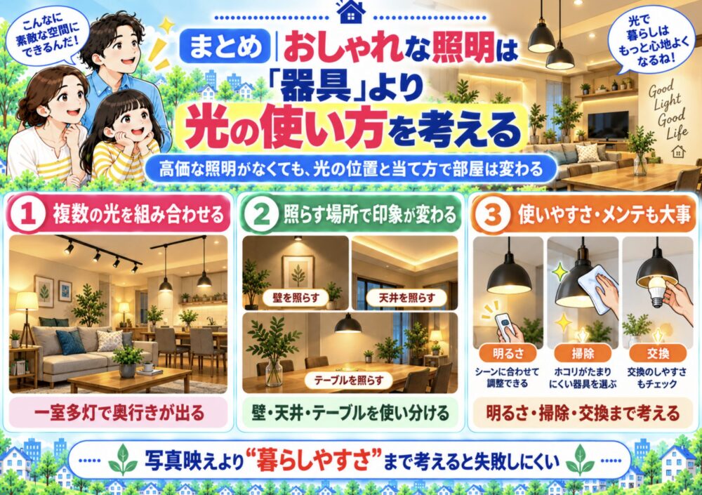 まとめ｜おしゃれな照明は「器具」より光の使い方を考える