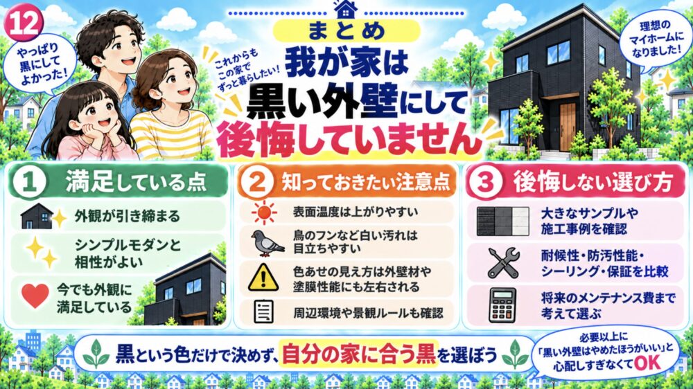 まとめ｜我が家は黒い外壁にして後悔していない