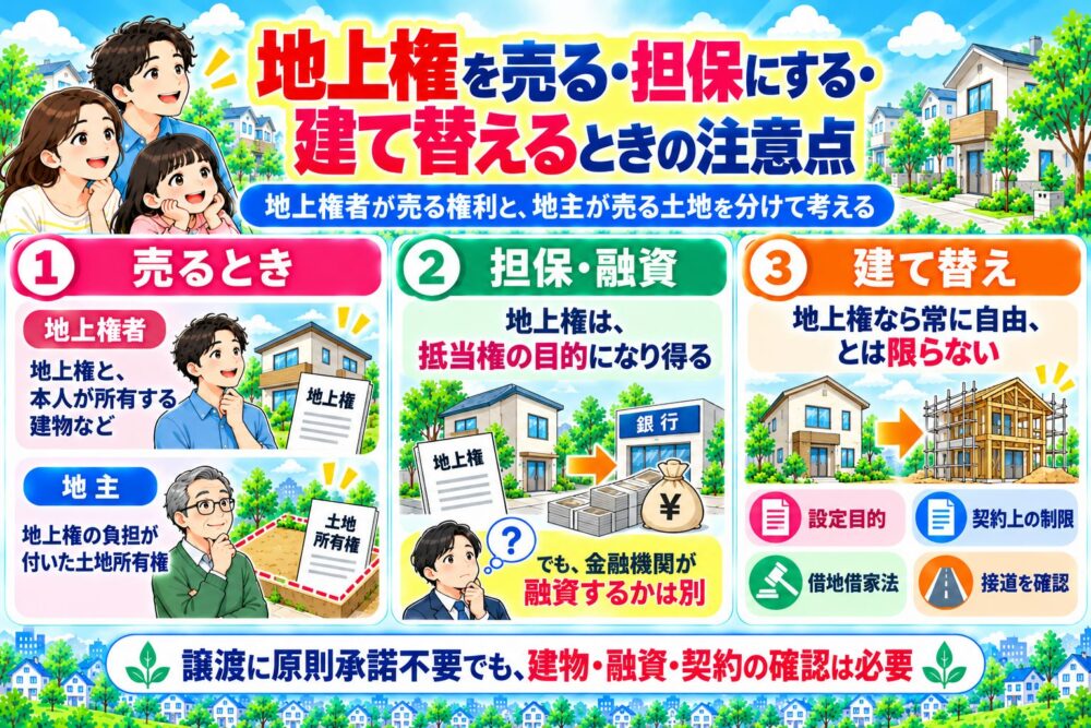 地上権を売る・担保にする・建て替えるときの注意点