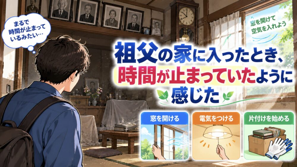 遺品整理　祖父の家に入ったとき、時間が止まっていたように感じた