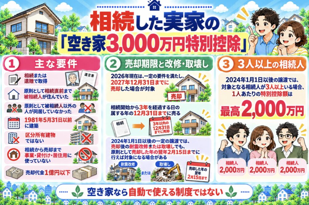 相続した実家の「空き家3,000万円特別控除」