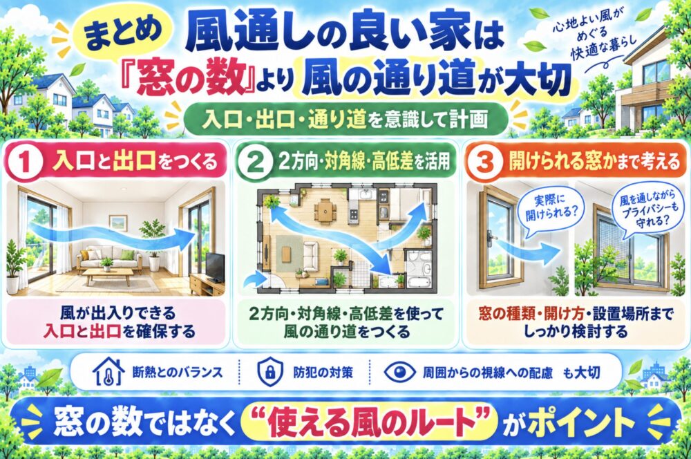 まとめ|風通しの良い家は「窓の数」より風の通り道が大切
