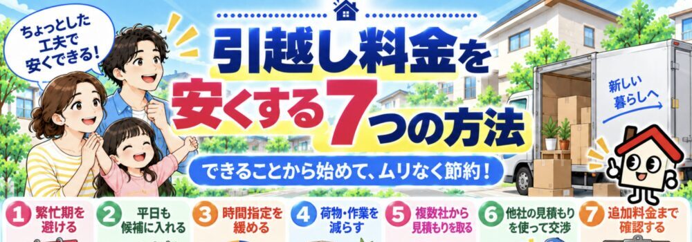 引越し料金を安くする7つの方法