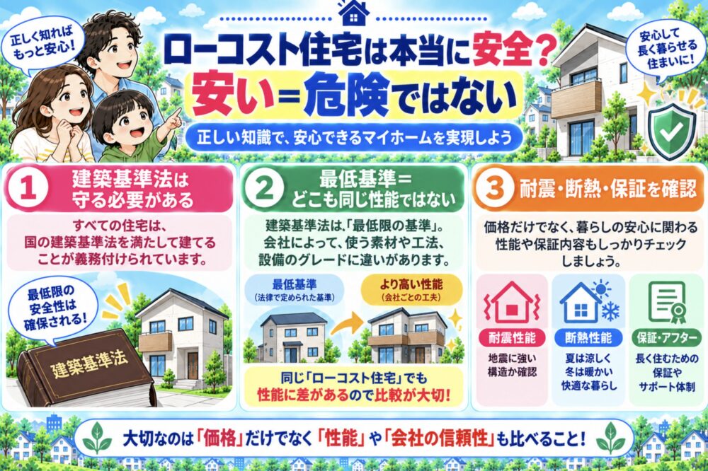 ローコスト住宅は本当に安全?安い=危険ではない