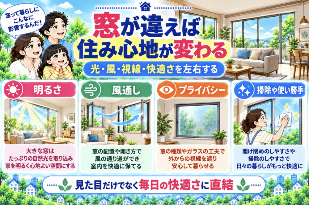 窓が違えば、家の住み心地も大きく変わる