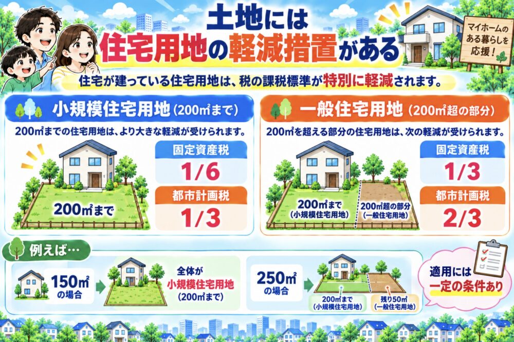 土地には住宅用地の軽減措置がある 固定資産税・都市計画税
