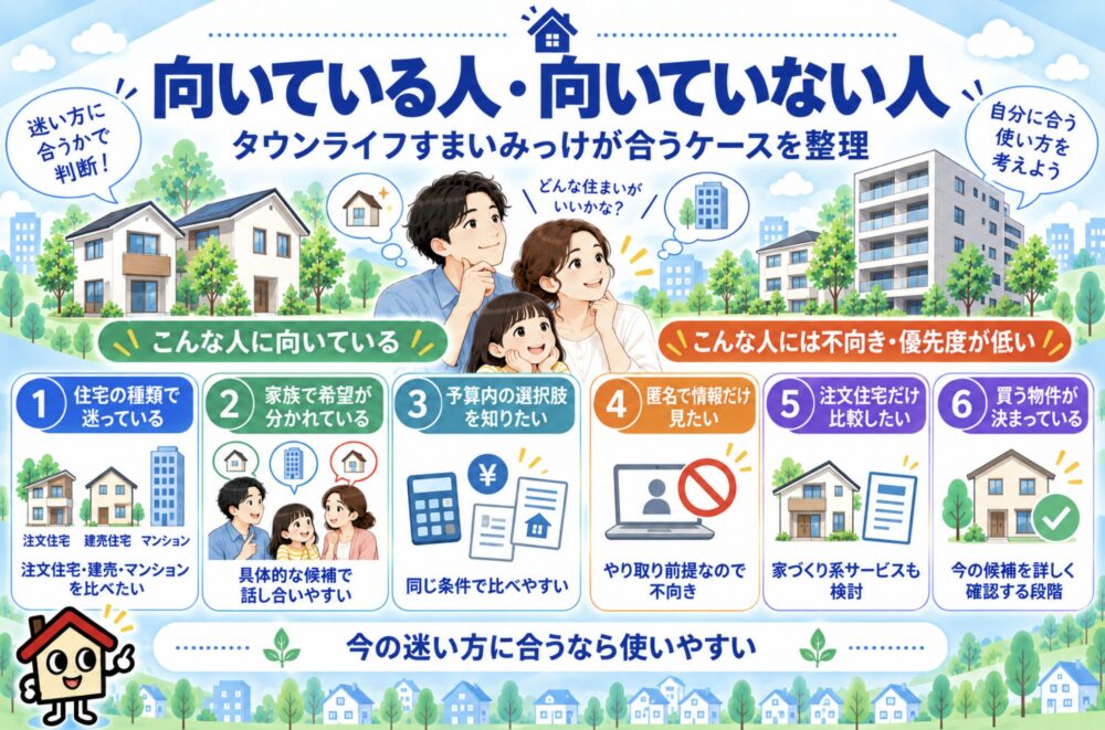 タウンライフすまいみっけが向いている人・向いていない人