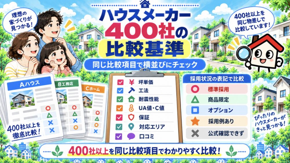 ハウスメーカー400社の比較基準