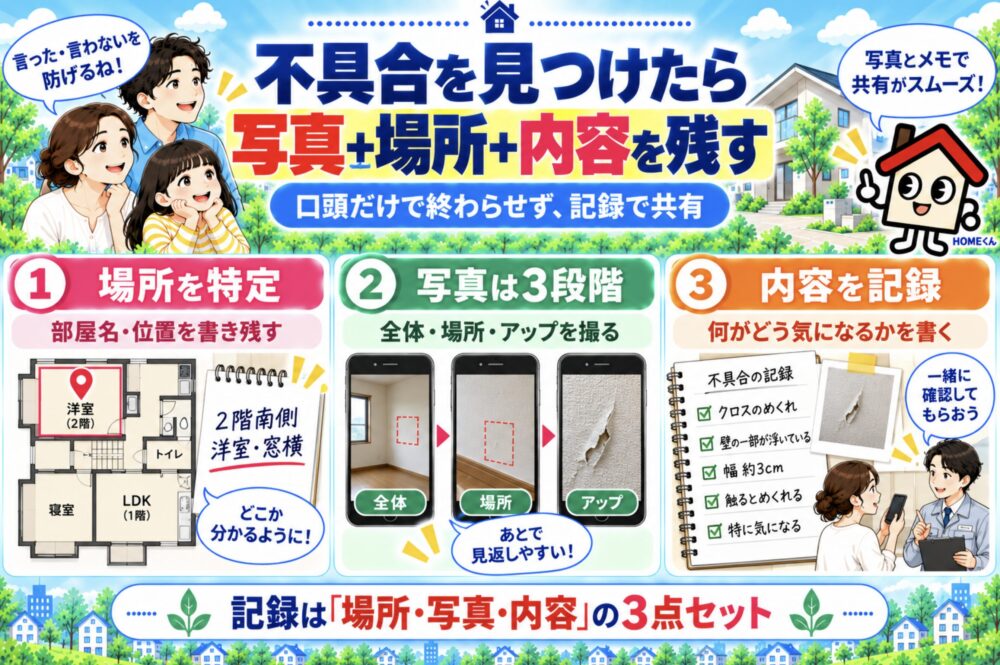 不具合を見つけたら「写真＋場所＋内容」を残す