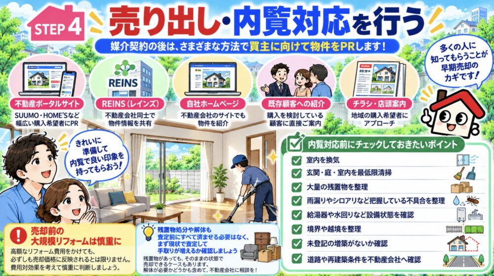 売り出し・内覧対応を行う