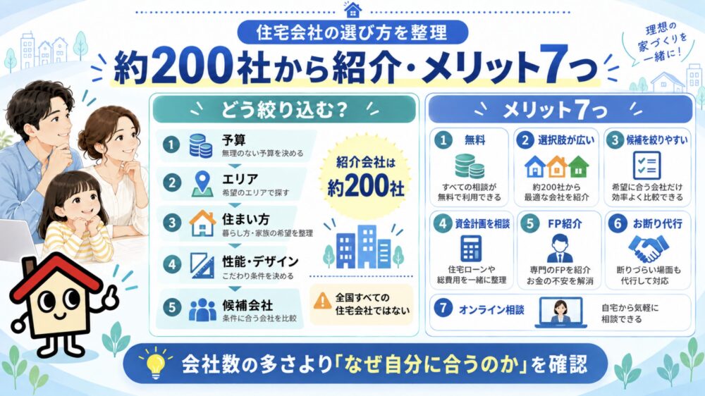 約200社から紹介|住宅会社はどう選ばれる?