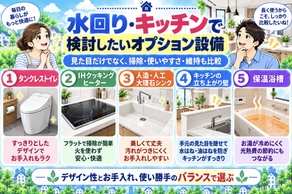 水回り・キッチンで検討したいオプション設備