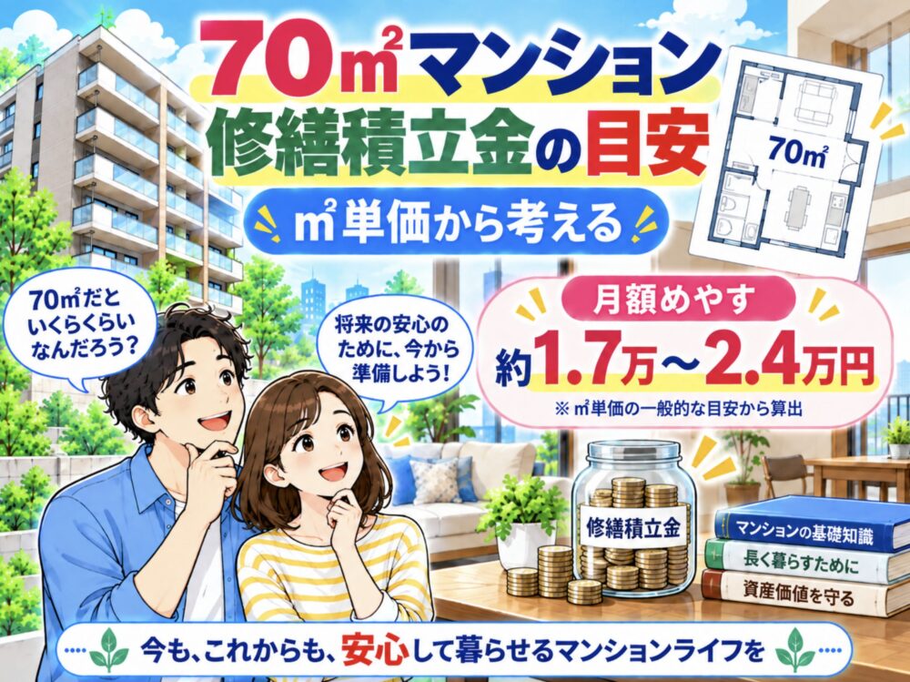 70㎡のマンションなら修繕積立金はいくらが目安？