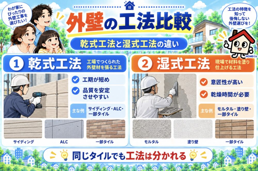 外壁の工法で比較