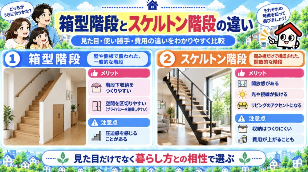 箱型階段とスケルトン階段の違い