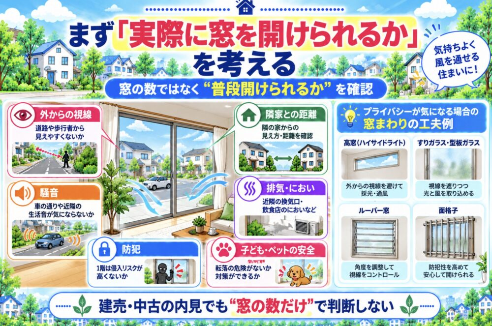 実際に窓を開けられるか」を考える