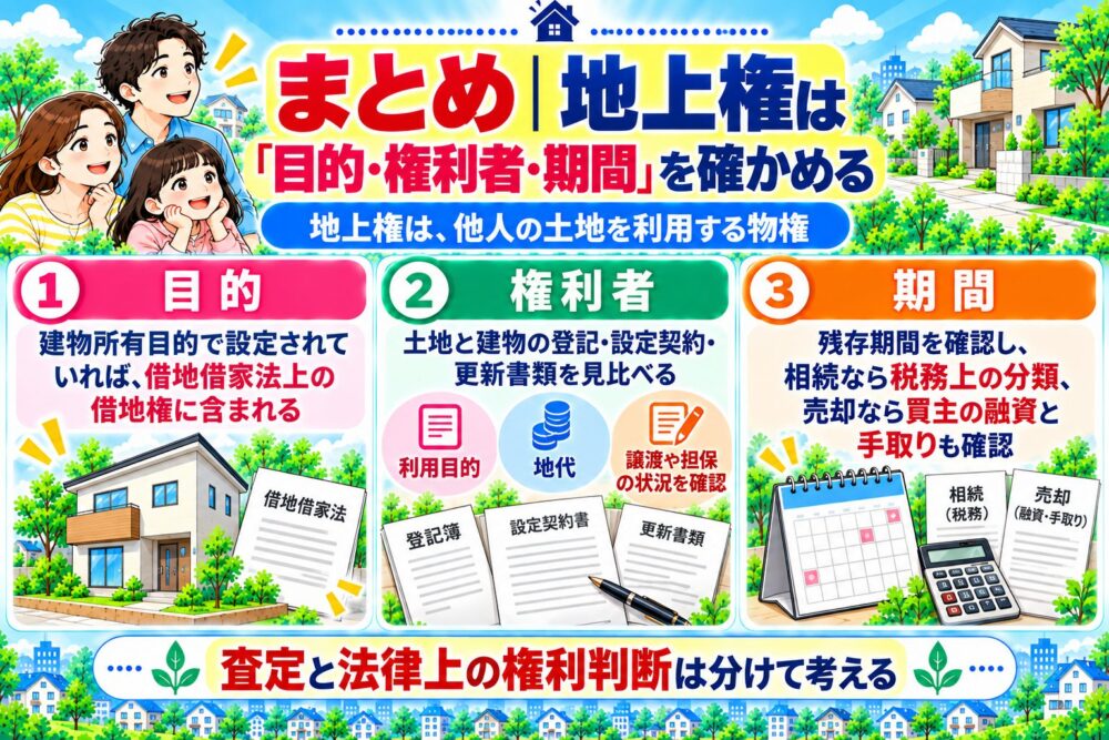 地上権は「目的・権利者・期間」を確かめる