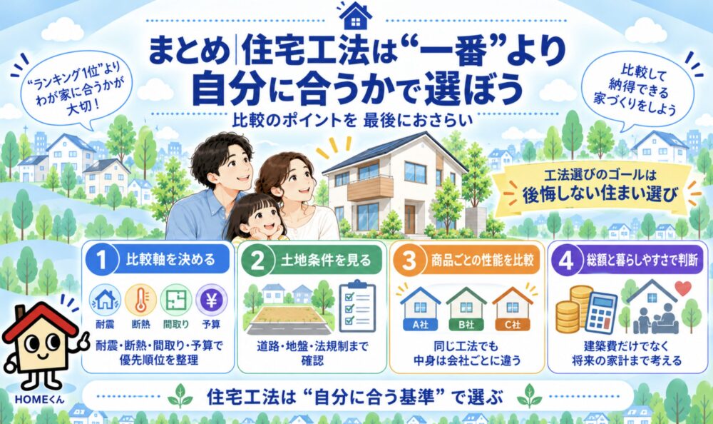 まとめ｜住宅工法は「一番」を探すより、自分に合うかで選ぼう